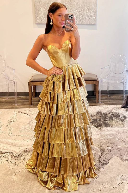Chic Sweetheart Sleeveless Empire Tiered Party Prom Dress