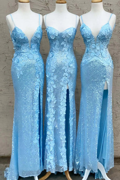 Glitter Sheath Sleeveless Empire Appliques Party Prom Dress