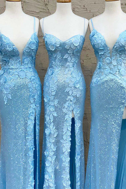 Glitter Sheath Sleeveless Empire Appliques Party Prom Dress