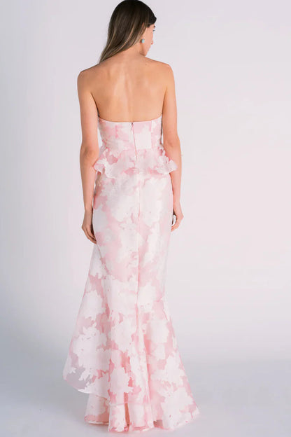 Pink Sweetheart Strapless Appliques Mermaid Party Prom Dress