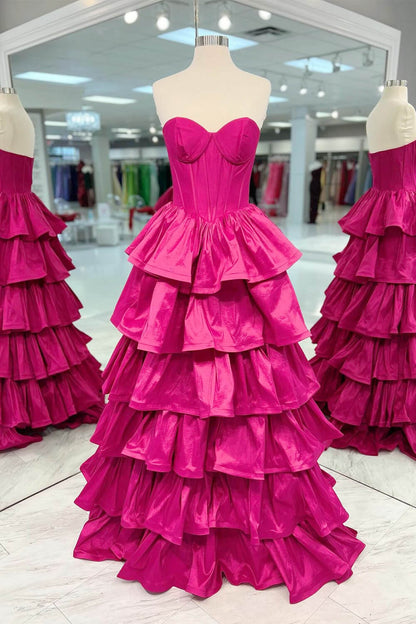 Sweetheart Pink Corset Prom Dress
